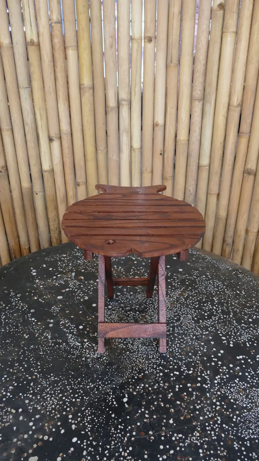  Product image 6 of the product “Folding table in shape of fish, made of wood. 33cm Height. Dark Brown lacquered. ”